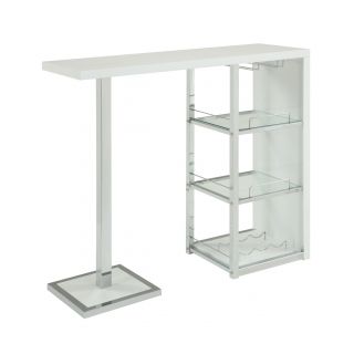 Glossy White/ Chrome/ Glass 3 shelf Bar Table Today $321.99 5.0 (2