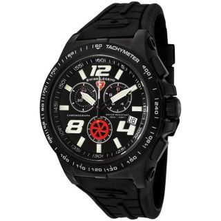 Swiss Legend Mens Sprint Racer Black Silicone Chronograph Watch