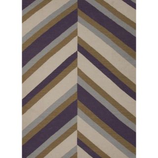 Handmade Flat Weave Stripe Purple Wool Rug (36 x 56) Today $98.99