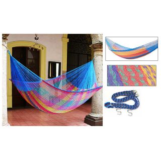 Hand woven Large Deluxe Rainbow Seascape Hammock (Mexico) Today $77