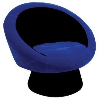 Saucer Black and Blue Upholstered Chair Furniture & Decor