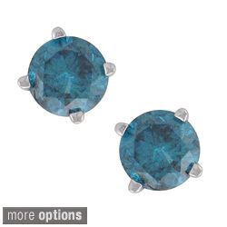 14k White Gold 1/4 to 1ct TDW Blue Diamond Stud Earrings Today $114