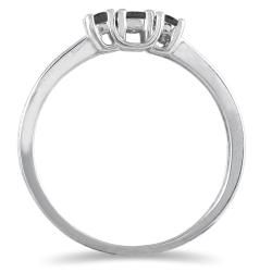 10k White Gold 1/4ct TDW Black Diamond 3 stone Ring