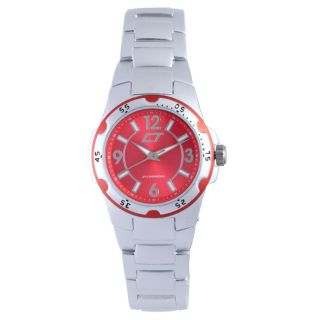 Chronotech Womens Red and Silver Aluminum Watch Today $39.99