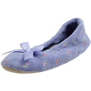 Isotoner Womens Embroidered Terry Ballerina