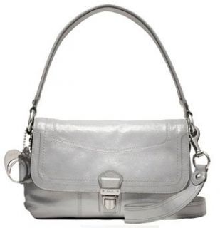 Coach Poppy Crinkle Patent Leather Layla Flap Bag Purse