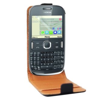 Swisscharger Etui cuir noir pour Nokia Asha 302   Achat / Vente HOUSSE