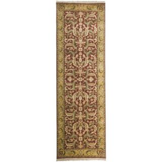 Hand knotted Finial Burgundy Wool Rug (26 x 8) Today $450.99 Sale