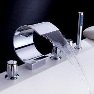 LightInTheBox Three Handle Widespread Tub Filler Faucet with Hand
