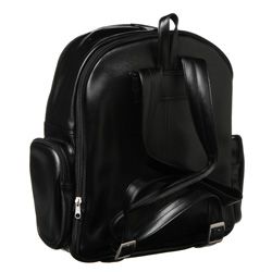 Royce Black 100 percent Nappa Leather Expandable Backpack with Pockets