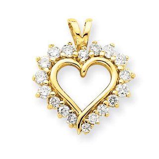 14k Yellow Gold Heart Pendant Mounting Jewelry