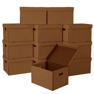 Corrugated cardboard File Moving and Storage Boxes (Pack of 12) Today