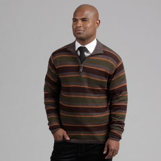 Weatherproof Mens Walnut Striped Wool/Cashmere Blend Sweater