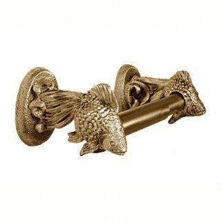 Fintail Goldfish Toilet Tissue Holder   Antique Brass