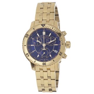 Tissot Mens PRS 200 Blue Chronograph Dial Yellow Gold Watch