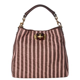 Miu Miu Pink/ Brown Woven Leather Hobo Bag Today $1,599.99