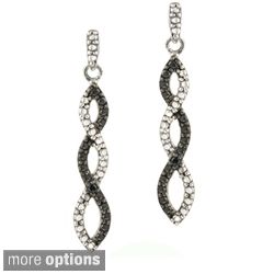 DB Designs Sterling Silver Black Diamond Accent Infinity Dangle