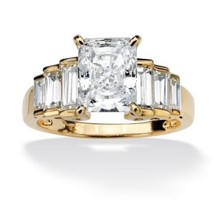 Ultimate CZ 18k Gold Over Sterling Silver Ultra Cubic Zirconia Ring