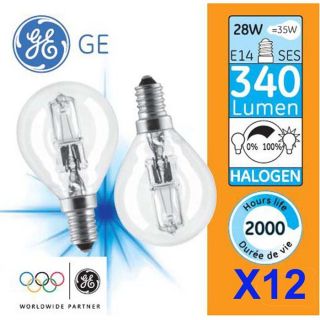 de 12 sphérique halogène 28W E14   Equivalence  35W   Lumens  340