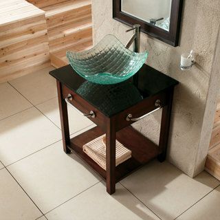 Elite Clear Tempered Glass Square Texture Sink