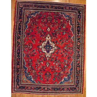 Persian Hand knotted Sarouk Lilihan Red Wool Rug (108 x 1310