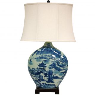 Fallow Blossom Porcelain Vase Lamp (China)