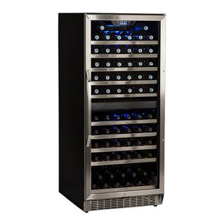 EdgeStar Stainless Steel and Black 110 Bottle Built In Dual Zone Wine