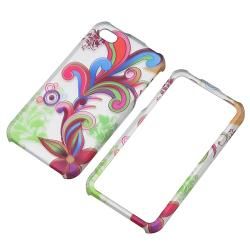 White/ Colorful Flower Rubber Coated Case for Apple iPhone 4/ 4S