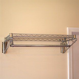 Chrome wire shelving with chrome rod for clothing Home