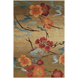 Nepalese Hand knotted Kimono Gold Wool Rug (2 x 3)