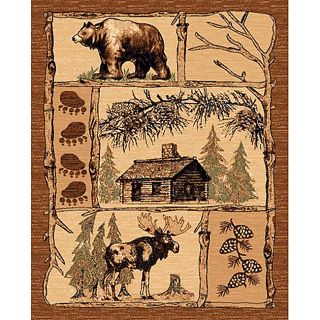 Lodge Design 362 Moose Bear Cabin Brown Area Rug (5 x 7) Today $135
