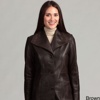 Collezione Italia Womens Leather Walker Coat