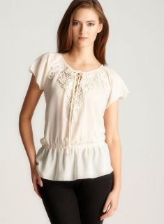 Max Studio Cinch Waist Embell Nk Blouse Was $49.99 Today $34.99 Save