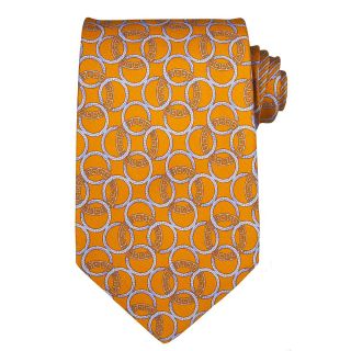 Versace Mens Silk Orange Patterned Tie