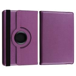 Purple Leather Swivel Case/ USB Cable for  Kindle Fire