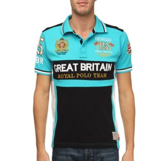 GEOGRAPHICAL NORWAY Polo Kengland Homme TurquoiTurquoise et noir