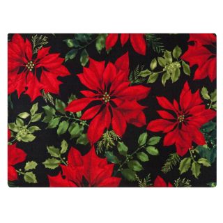 Crimson Placemat by Rose Tree Mistletoe and Holly Placemats (Set of