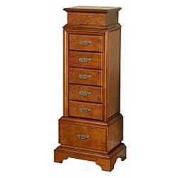 Traditional Style Walnut Jewelry Armoire Chest