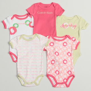 Calvin Klein Newborn Girls Assorted Bodysuits (Set of 5)
