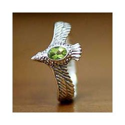 Sterling Silver Mens Peace Messenger Peridot Ring (Indonesia) Today