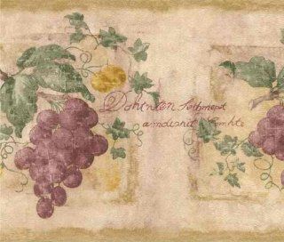 Medium Brown 418B179 Grapes Vine Wallpaper Border  