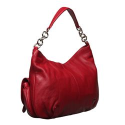 Furla Olympia Leather Hobo Handbag with Silvertone Hardware