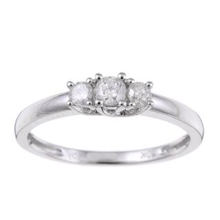 10k white gold 1 4ct tdw diamond 3 stone ring msrp $ 639 36 sale $ 238