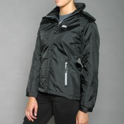 First Down Womens Black Hooded Tech Jacket