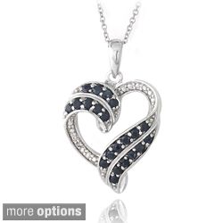 Glitzy Rocks Ruby or Sapphire and Diamond Accent Heart Necklace Today
