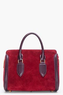 Alexander McQueen Maroon Suede Heroine Tote for women