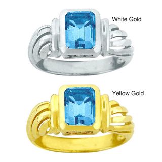 10k Gold Synthetic Blue Zircon Solitaire Ring Today $269.99