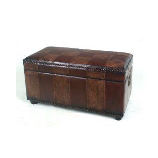 Faux Leather Bench Trunk with Lid Furniture & Decor