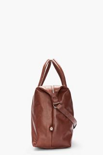 Maison Martin Margiela Brown Leather Travel Duffle Bag for men