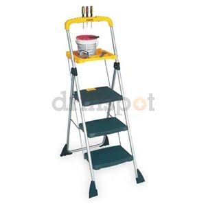 Cosco 11 880PGY Step Ladder, 48 1/2 In. H, Plastic/Steel